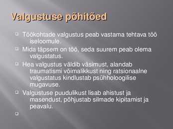 Valgustusnõuded valgustusele #2
