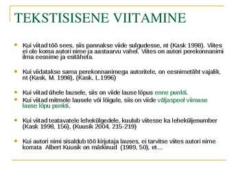 Soovitusi uurimustööks #20