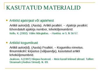 Soovitusi uurimustööks #22