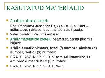 Soovitusi uurimustööks #23