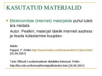 Soovitusi uurimustööks #25