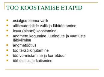 Soovitusi uurimustööks #6