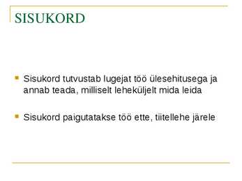 Soovitusi uurimustööks #10