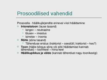 Hääliku süsteemid #7