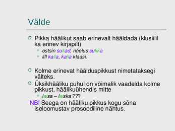 Hääliku süsteemid #9