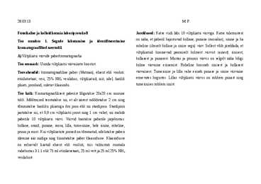 Segude lahutamine ja identifitseerimine kromatograafilisel meetodil