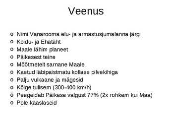 Veenus - presentatisioon #2