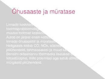 Linnastumise keskkonnamõjud #5