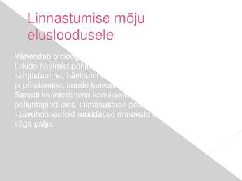 Linnastumise keskkonnamõjud #9