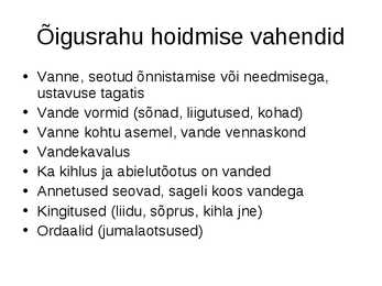 Arhailine õigus #11