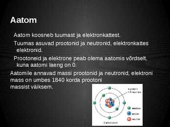 Kokkuvõte aatomiehitusest ja laengutest #2