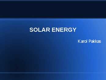 Solar energy