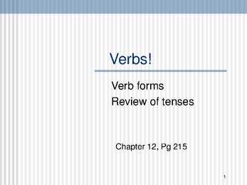 Chpt 12 Verb Tenses