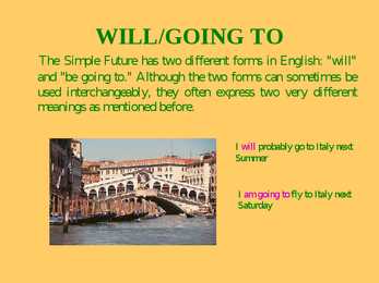 FUTURE TENSES-WILL- GOING TO #2