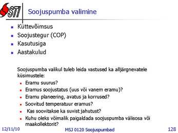 Soojuspumbad Konspekt #128