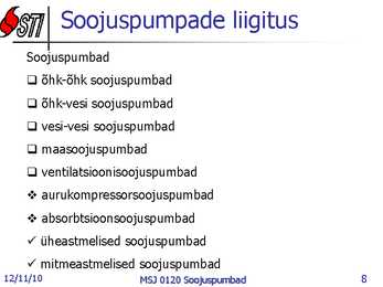 Soojuspumbad Konspekt #8