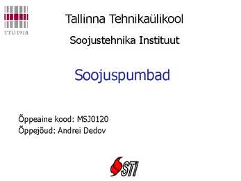 Soojuspumbad Konspekt