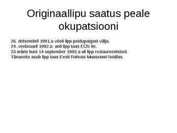 Eesti lipu lugu #12