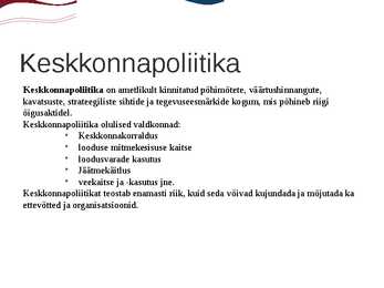 Säästev areng ja keskkonnapoliitika #3