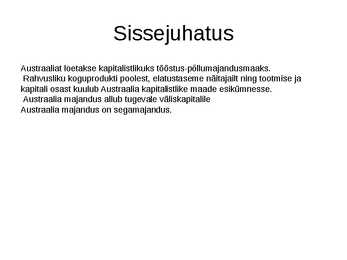 Austraalia majandus ettekanne #3