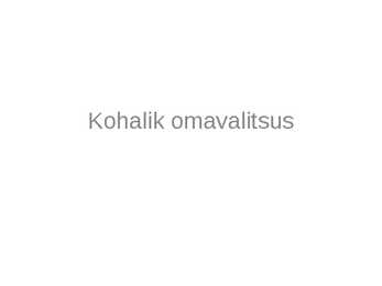 Valitsus ja kohalik omavalitsus #14