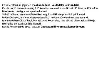 Valitsus ja kohalik omavalitsus #15