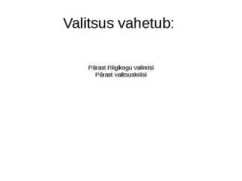 Valitsus ja kohalik omavalitsus #3