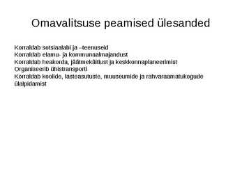 Valitsus ja kohalik omavalitsus #26