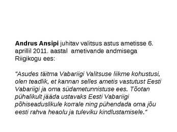 Valitsus ja kohalik omavalitsus #6