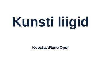 Kunstiliigid