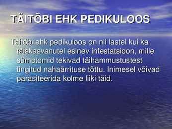 PARASITAARSED NAHAHAIGUSED - SÜGELISED JA TÄID #12