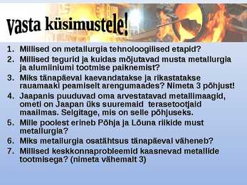 Maailma ühiskonnageograafia-Metallurgia #2