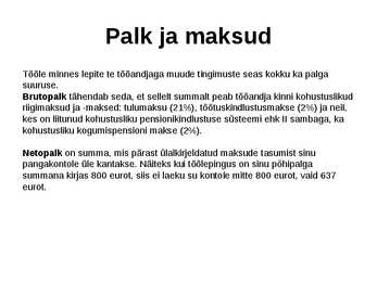 Tarbimine ja säästmine #13