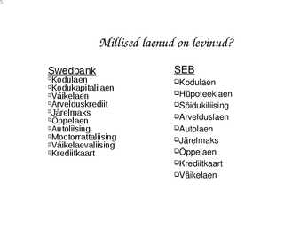 Tarbimine ja säästmine #15