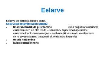 Tarbimine ja säästmine #5