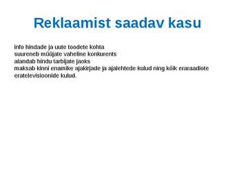 Tarbimine ja säästmine #7