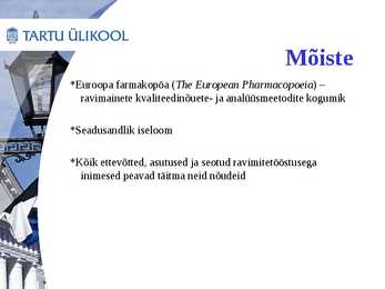 Euroopa farmakopöa-saamislugu ja sisu #2