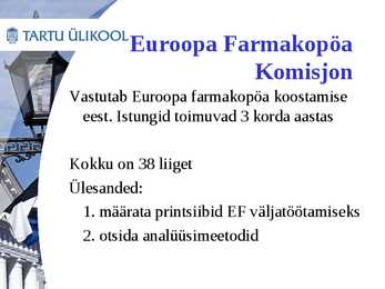 Euroopa farmakopöa-saamislugu ja sisu #5