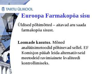 Euroopa farmakopöa-saamislugu ja sisu #8