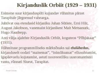 Kirjanduselu 1922-1940 #12