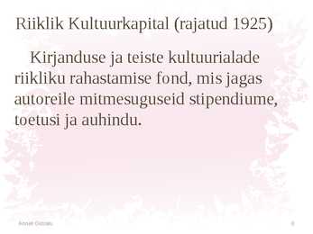 Kirjanduselu 1922-1940 #8