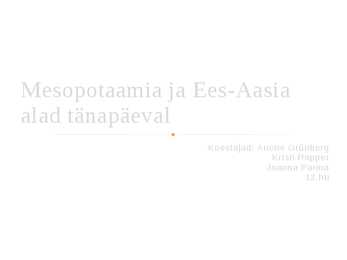 Mesopotaamia ja Ees-Aasia alad tänapäeval