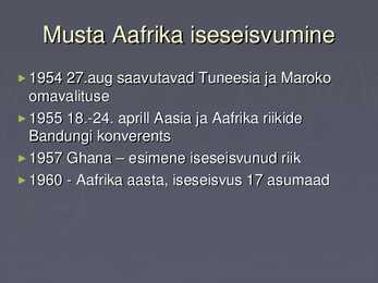 Aafrika XX saj II poolel #2