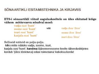 Presentatsioon EESTI ETÜMOLOOGIASÕNARAAMATUST ja HAJAMÄRKUSI KAUAOODATUD ETÜMOLOOGIATE PUHUL artiklite järgi #16