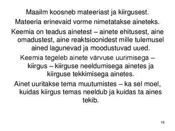 Keemiakursuse kokkuvõte #16