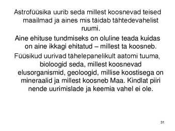 Keemiakursuse kokkuvõte #31