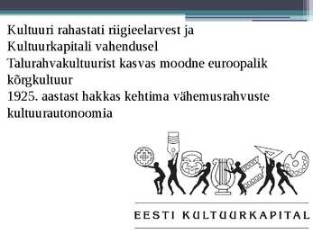 Kultuur kahe maailmasõja vahelisel perioodil #2