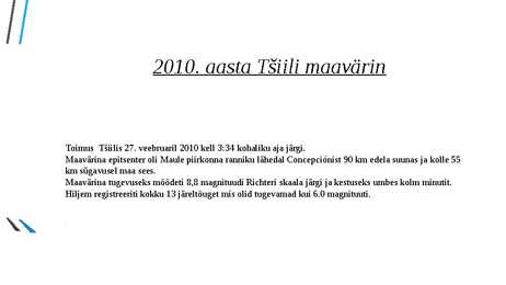 Tšiili maavärina esitlus #4