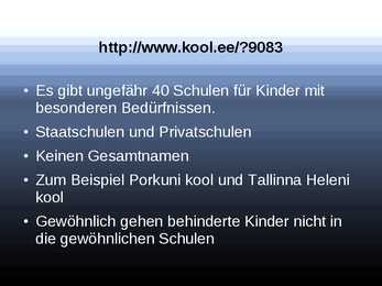 Die Übersicht der Schulen für Kinder mit besonderen Bedürfnissen in Estland #2