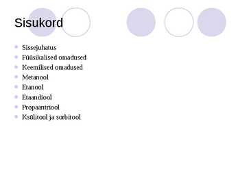 Tuntumad alkoholid #2